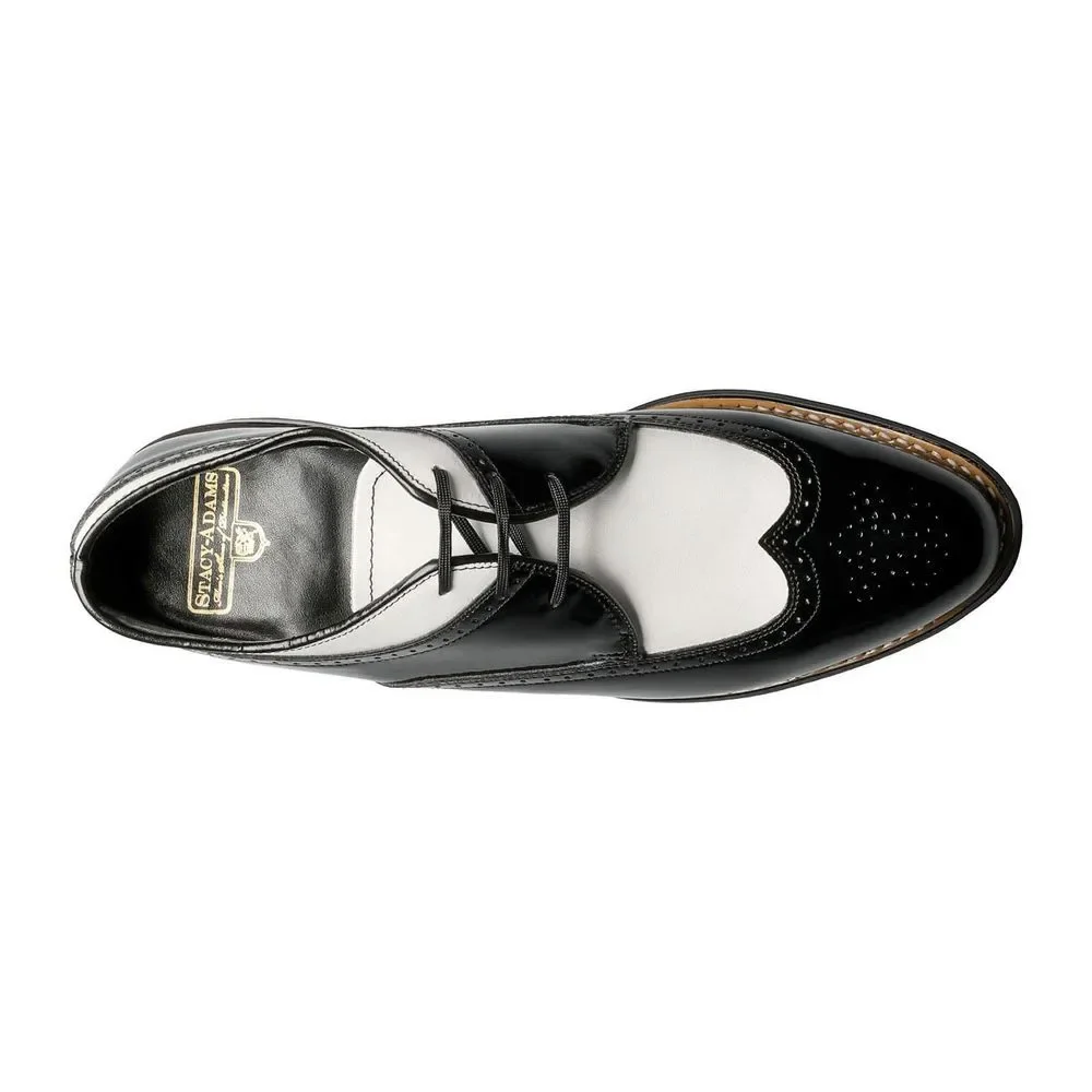 STACY ADAMS mens Dayton oxfords shoes, Black/White, 9 US